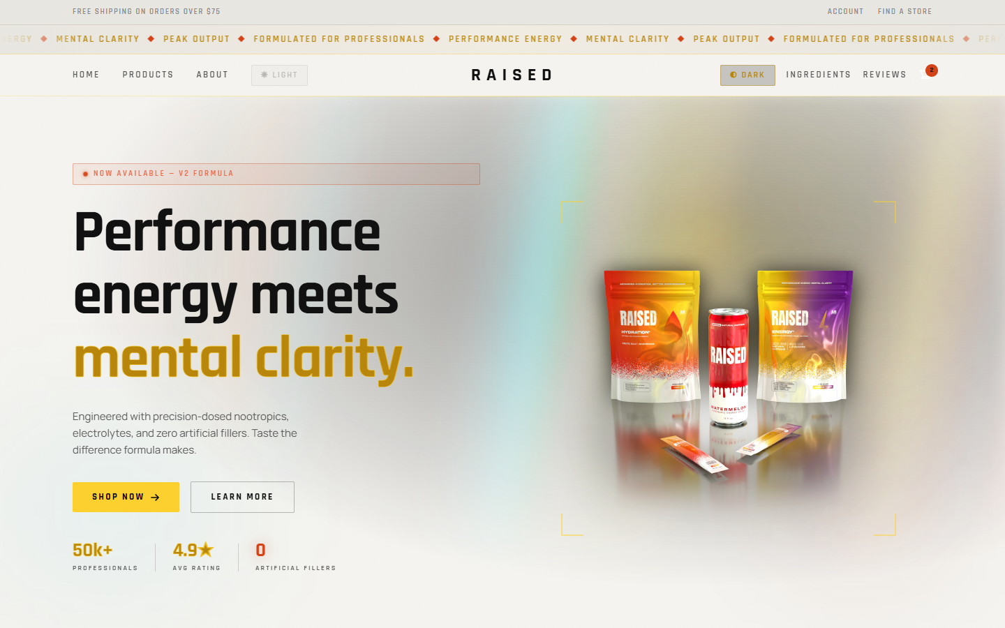 Raised sample site preview